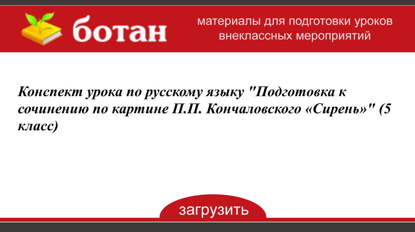 План конспект по литературе подготовка к сочинению