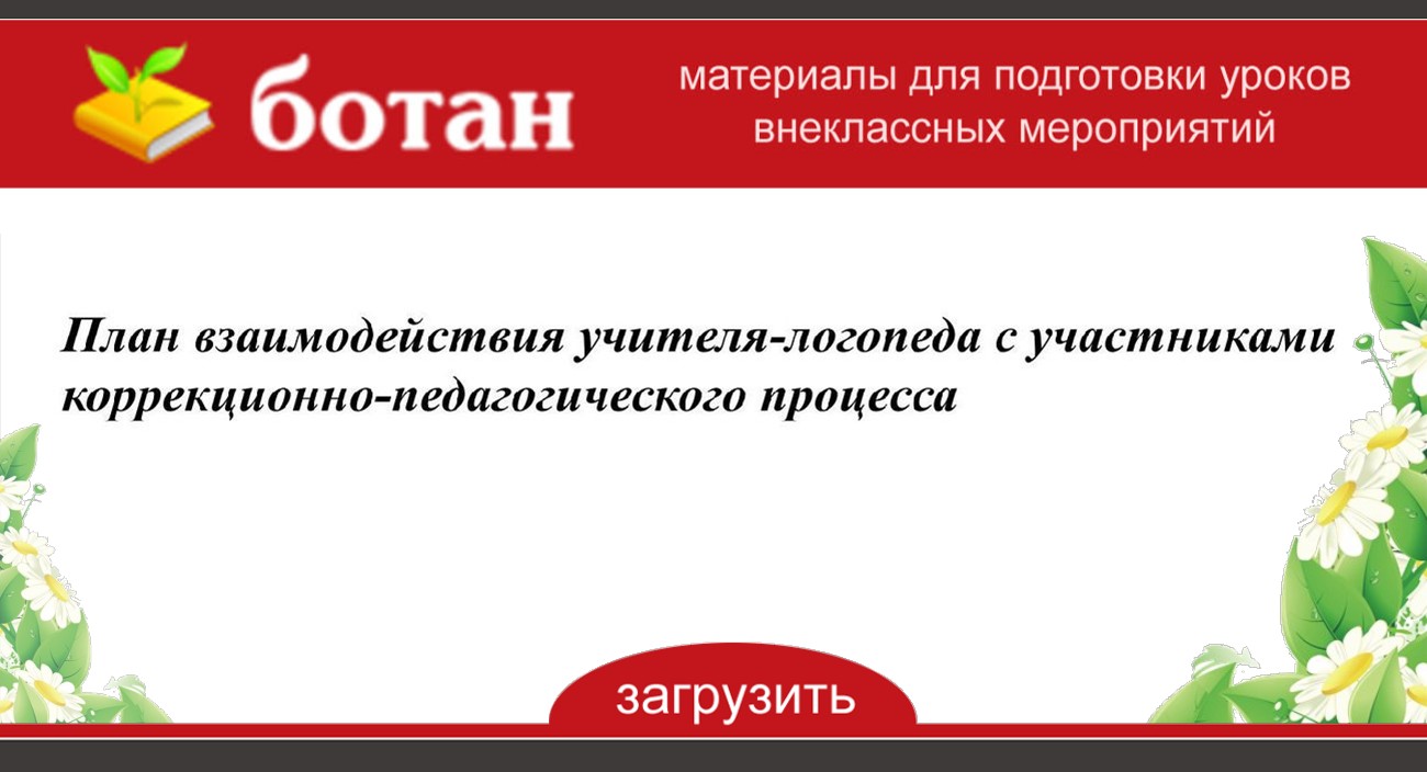 План взаимодействия учителя логопеда с участниками коррекционно педагогического процесса доу