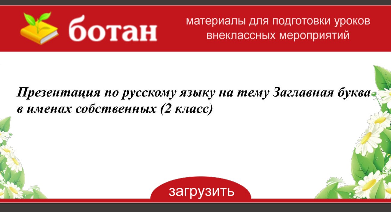 Презентация большая буква в именах собственных 2 класс