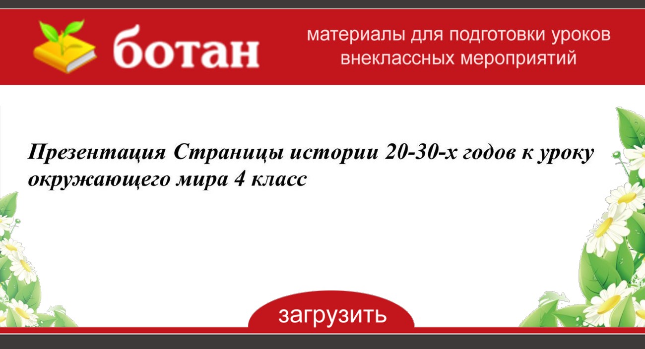 Страницы истории 20 30 х годов 4 класс презентация