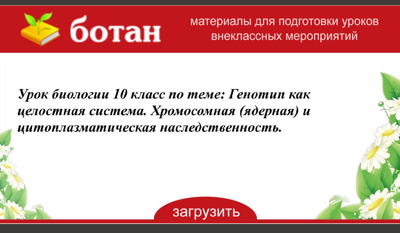 Презентация цитоплазматическая наследственность биология 10 класс