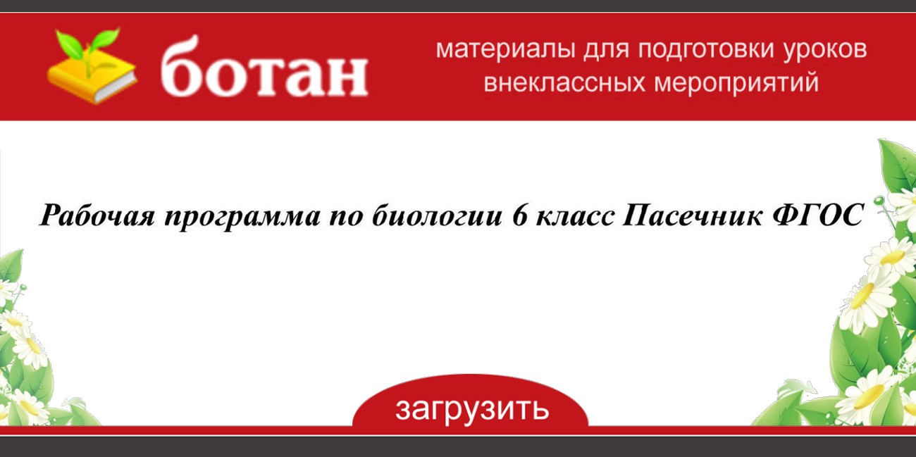 Технологическая карта урока по биологии 6 класс фгос пасечник