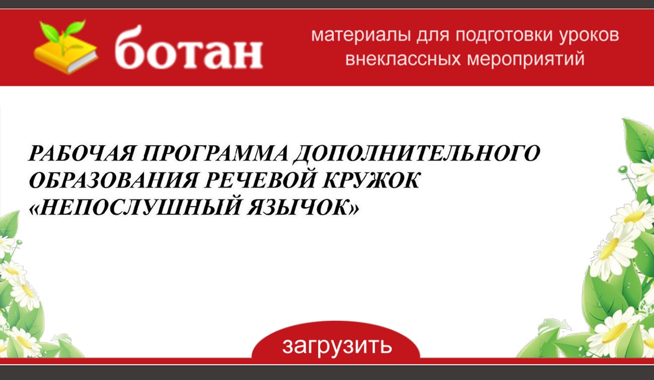 Образец программы дополнительного образования