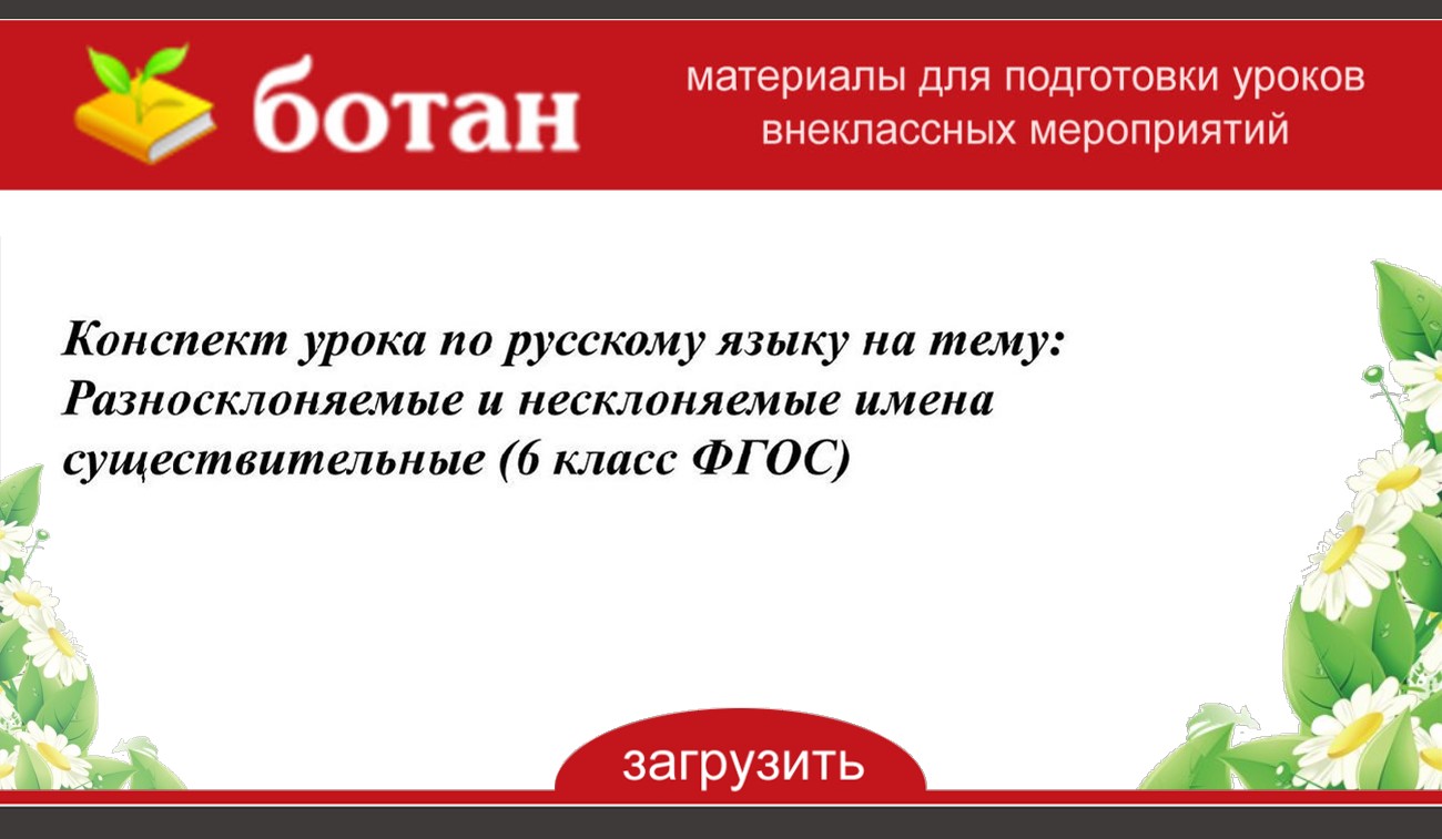 Описание конспект урока 6 класс