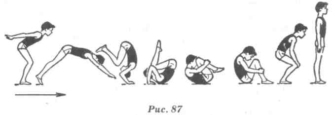 Конспект урока по физической культуре Гимнастика (9 класс) длинный кувырок вперёд, стойки на голове и руках (м), мост из положения стоя-встать, равновесие выпад вперёд и кувырок вперёд (д).