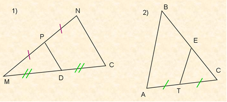 Урок математики на тему Средняя линия треугольника