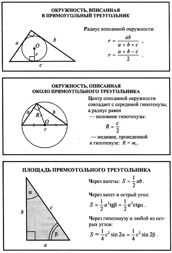 Подготовка к ОГЭ. Теория по теме Прямоугольный треугольник