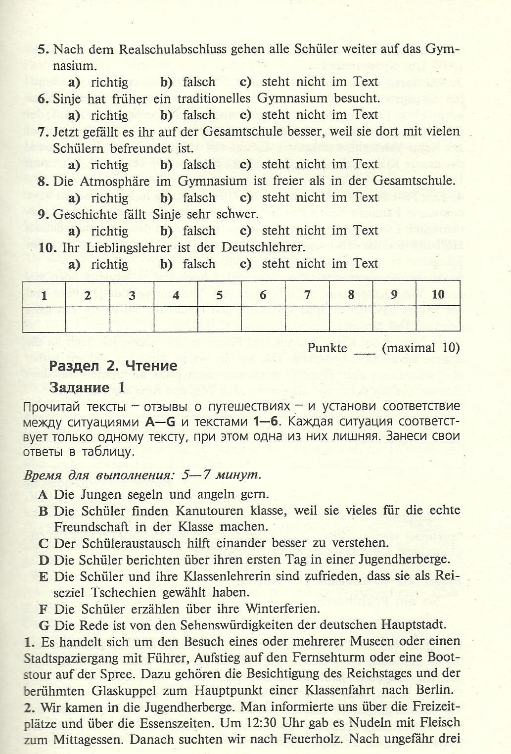 Рабочая программа немецкий язык 10 класс
