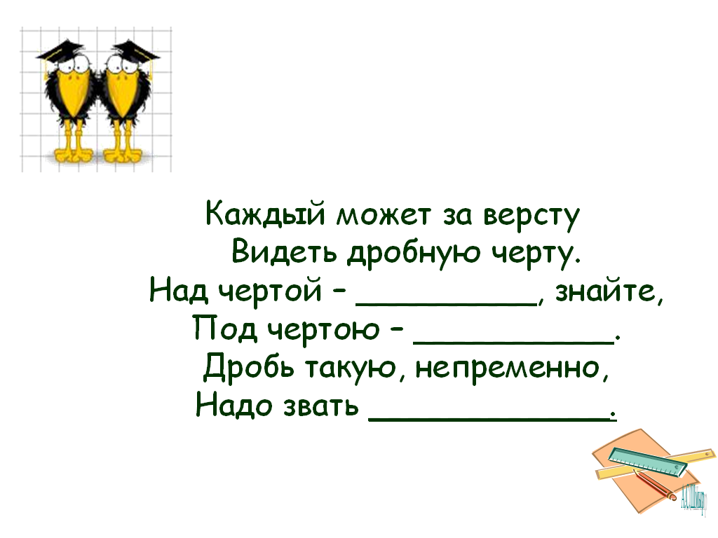 Урок математики в 5 классе Сложение и вычитание дробей с одинаковыми знаменателями