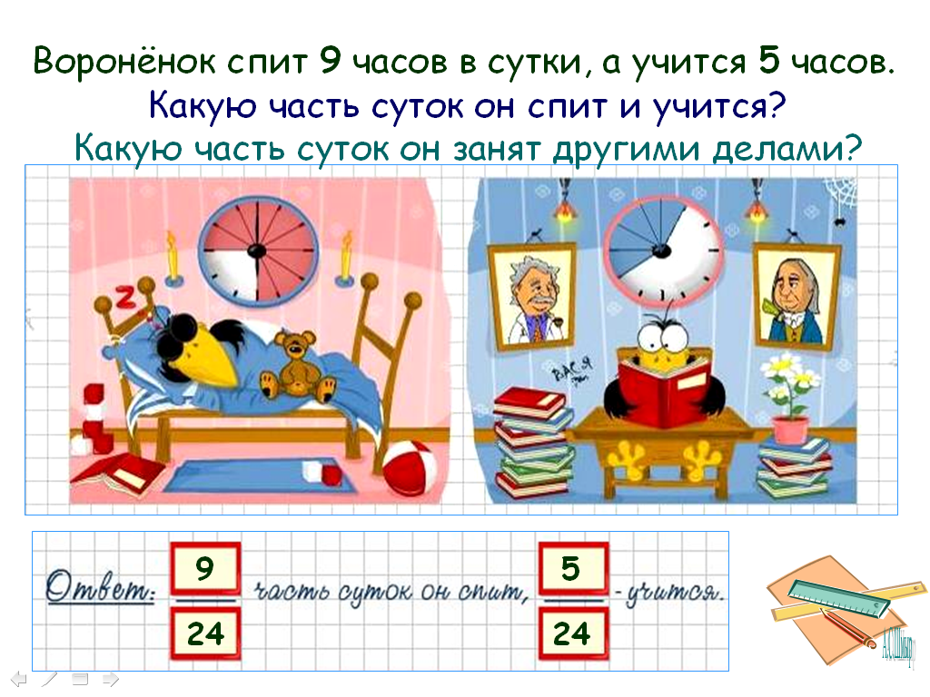 Урок математики в 5 классе Сложение и вычитание дробей с одинаковыми знаменателями