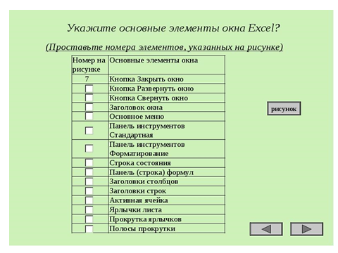 Основные элементы электронной таблицы Microsoft Excel
