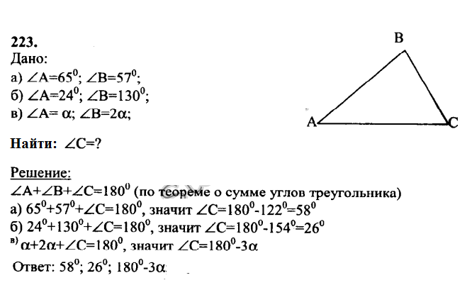 Конспект урока геометрии по теме «Сумма углов треугольника»