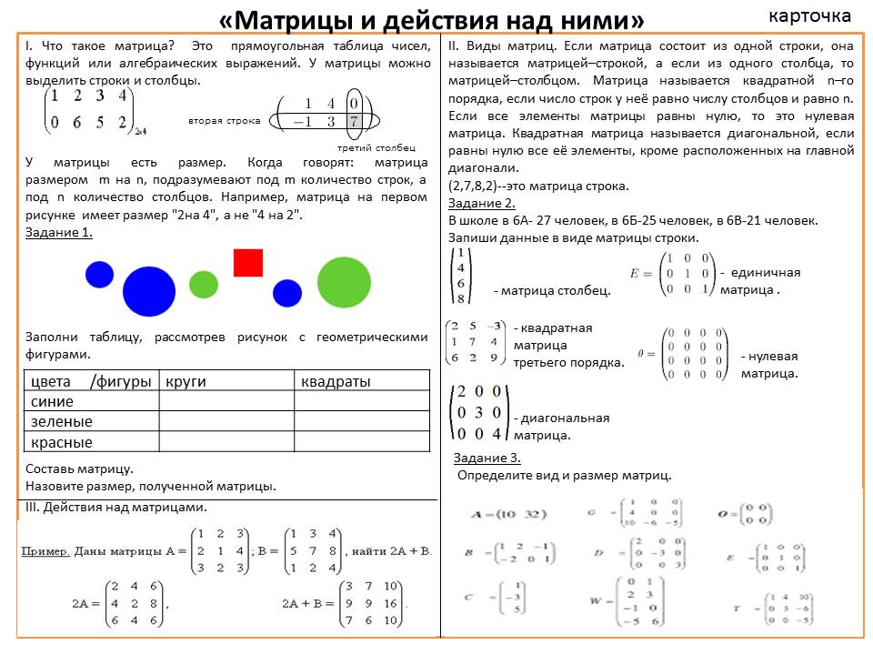 Внеклассная работа по предмету (математика) «Практикум по линейной алгебре для учащихся 5-11 классов»