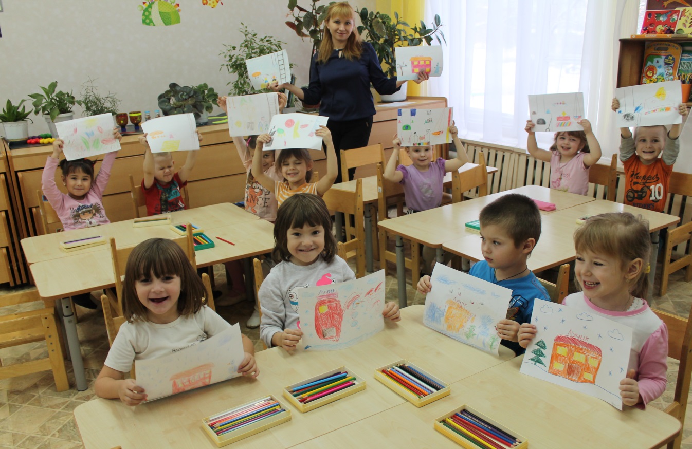 Конспект занятия по рисованию Наш любимый детский сад