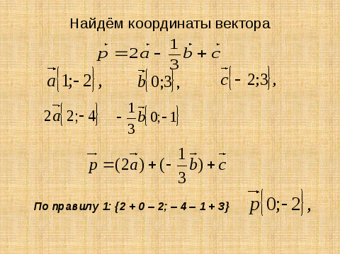 Конспект урока алгебры Координаты вектора (9 класс)