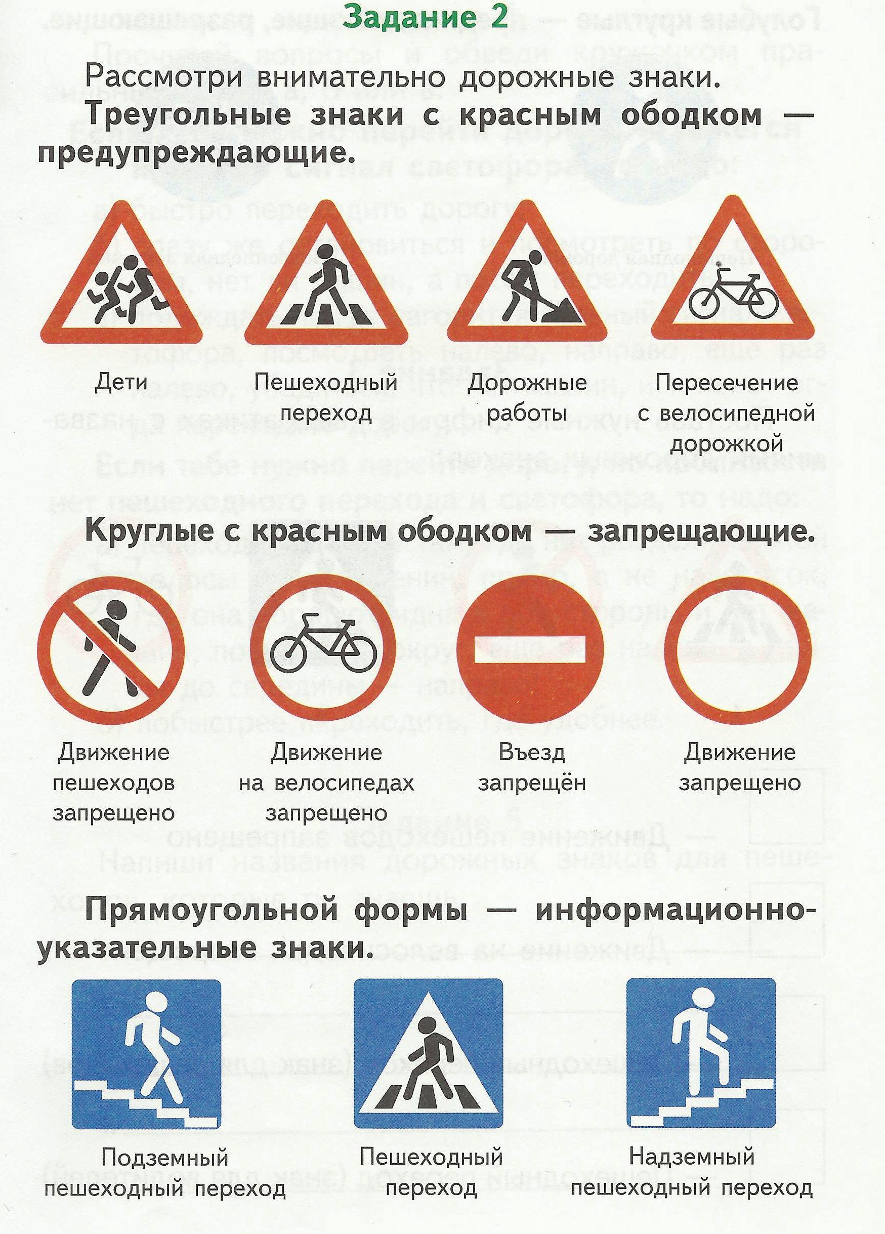 Предупреждающие знаки дорожного движения для пешеходов