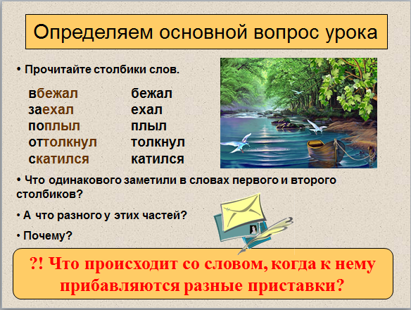 Конспект урока по русскому языку на тему Приставка (2 класс)