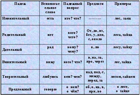 Урок по русскому языку «Имя существительное как часть речи и его основные грамматические признаки»