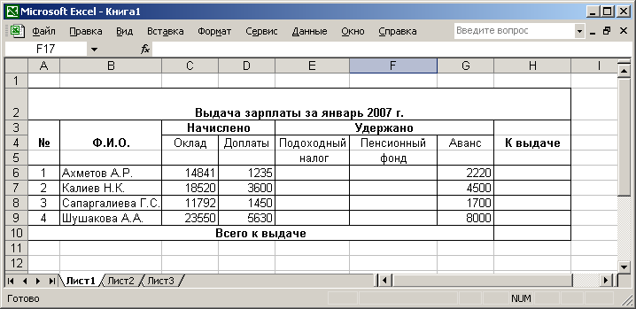Excel электрондық кестеде экономикалық есептерді шешу