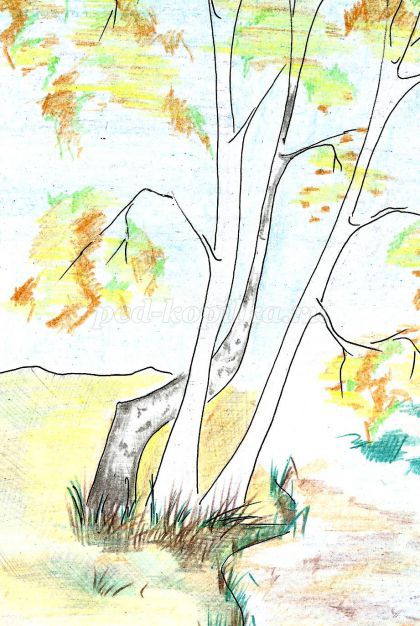 Конспект урока по изобразительному искусству на тему: Осенний пейзаж (8 класс)
