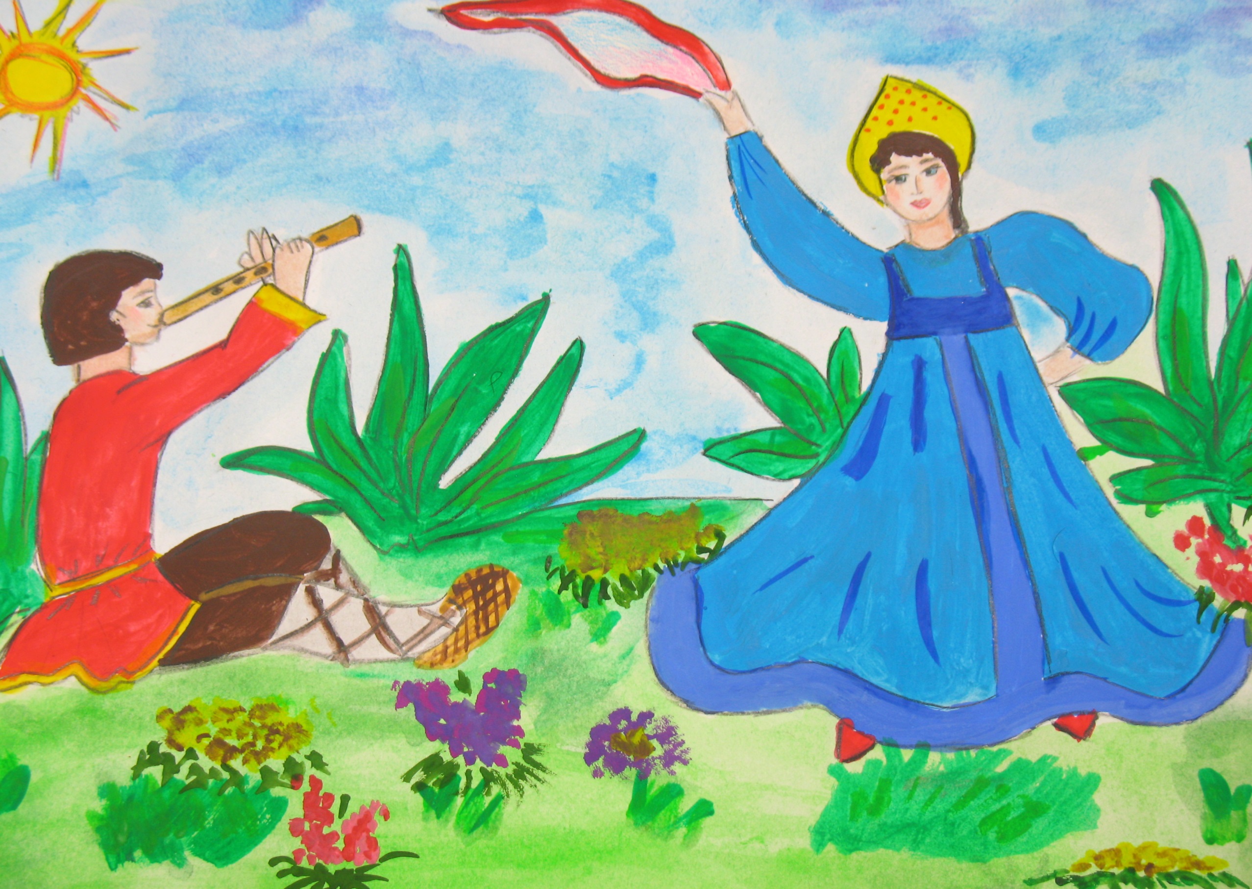 Рисунок Русский перепляс - выполнила Круглова Екатерина ученица 8 класса