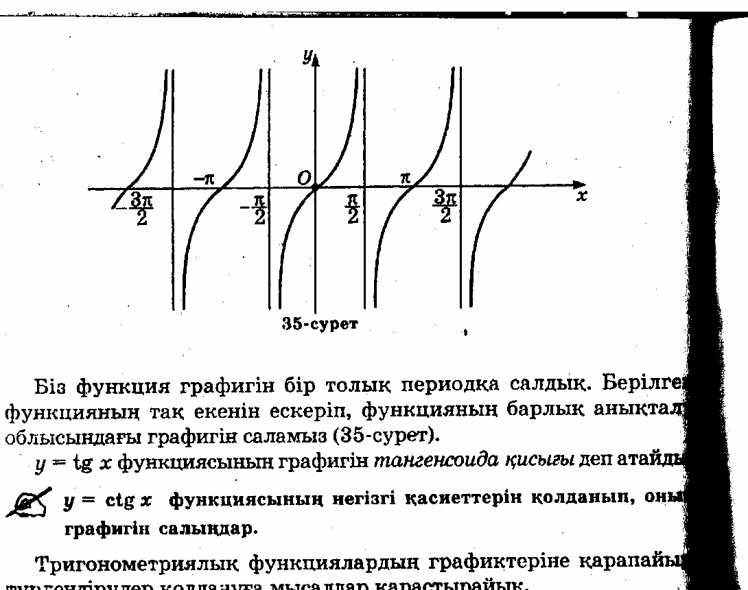 Сабақ жоспары алгебра 10Тригонометриялық функциялардың қасиеттері мен графиктері