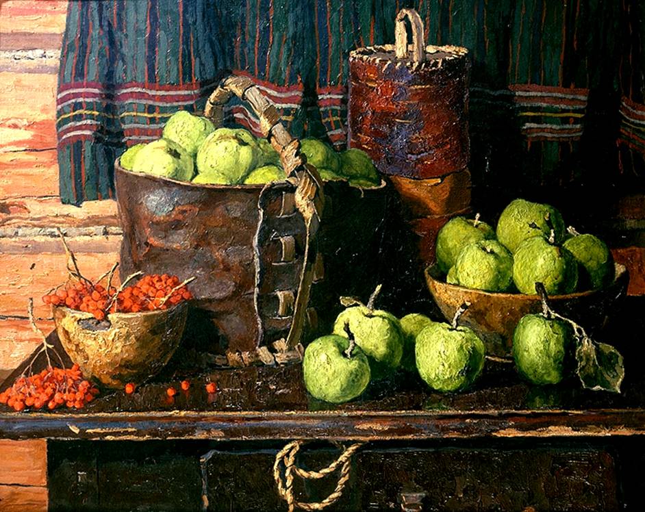 « Описание картины Стожарова В.Ф. «Натюрморт с яблоками»
