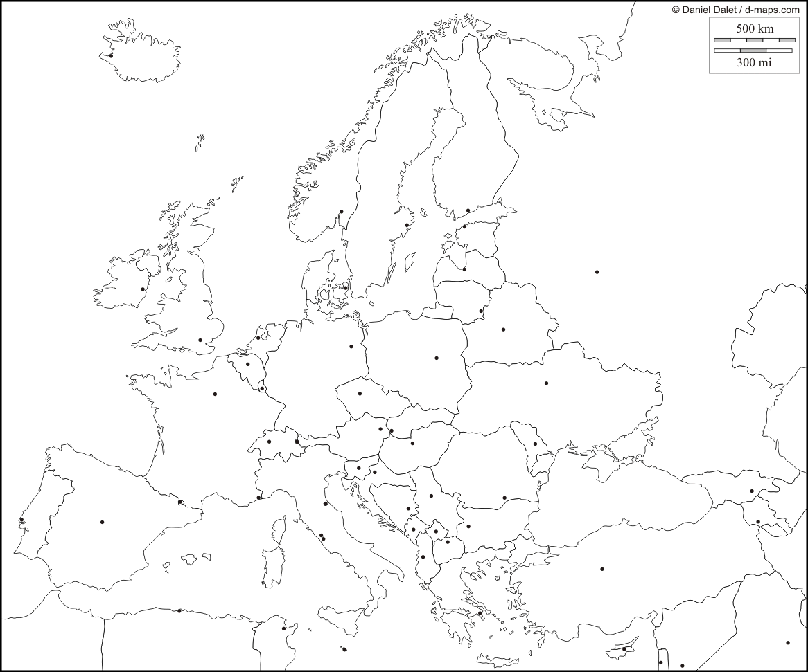 Проверочная работа по географии 11 класс Зарубежная Европа - контуры + задания