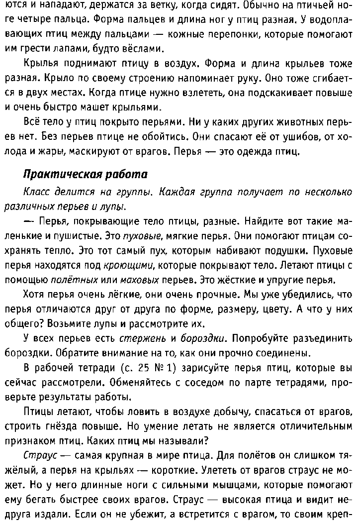 Коспект урока окружающего мира на тему Кто такие птицы?