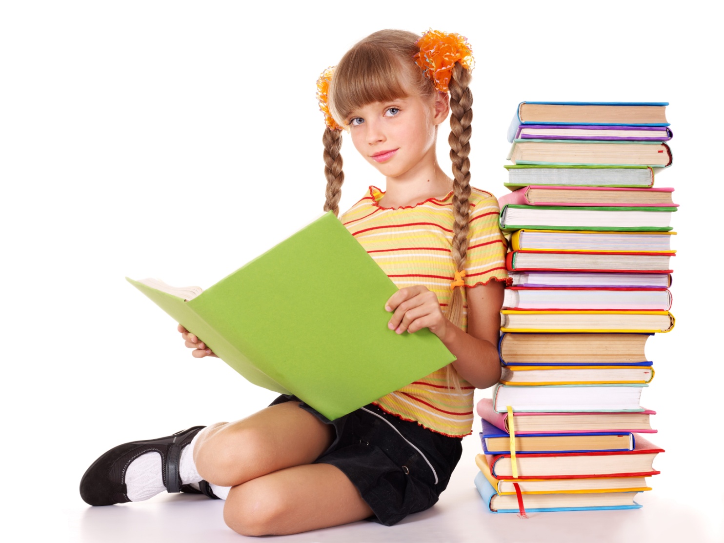 Девочка с учебниками