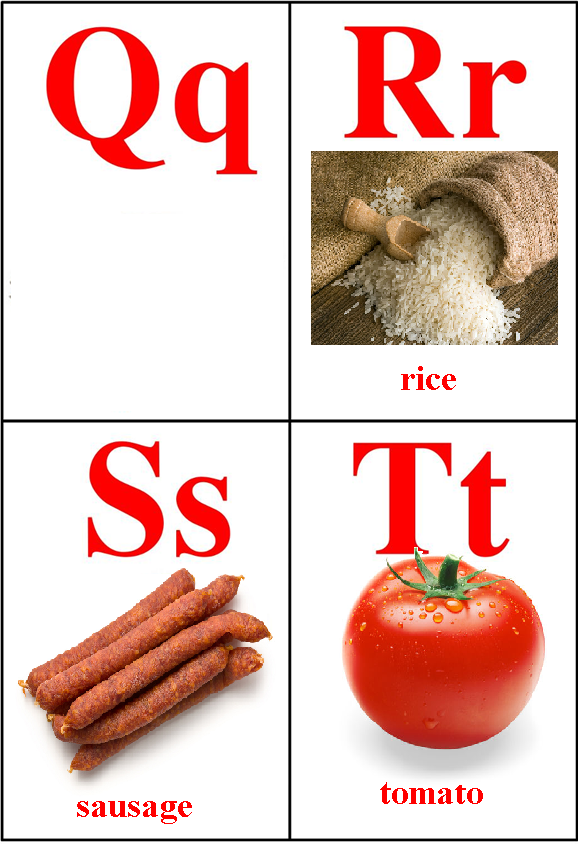 Английский алфавит (продукты питания)