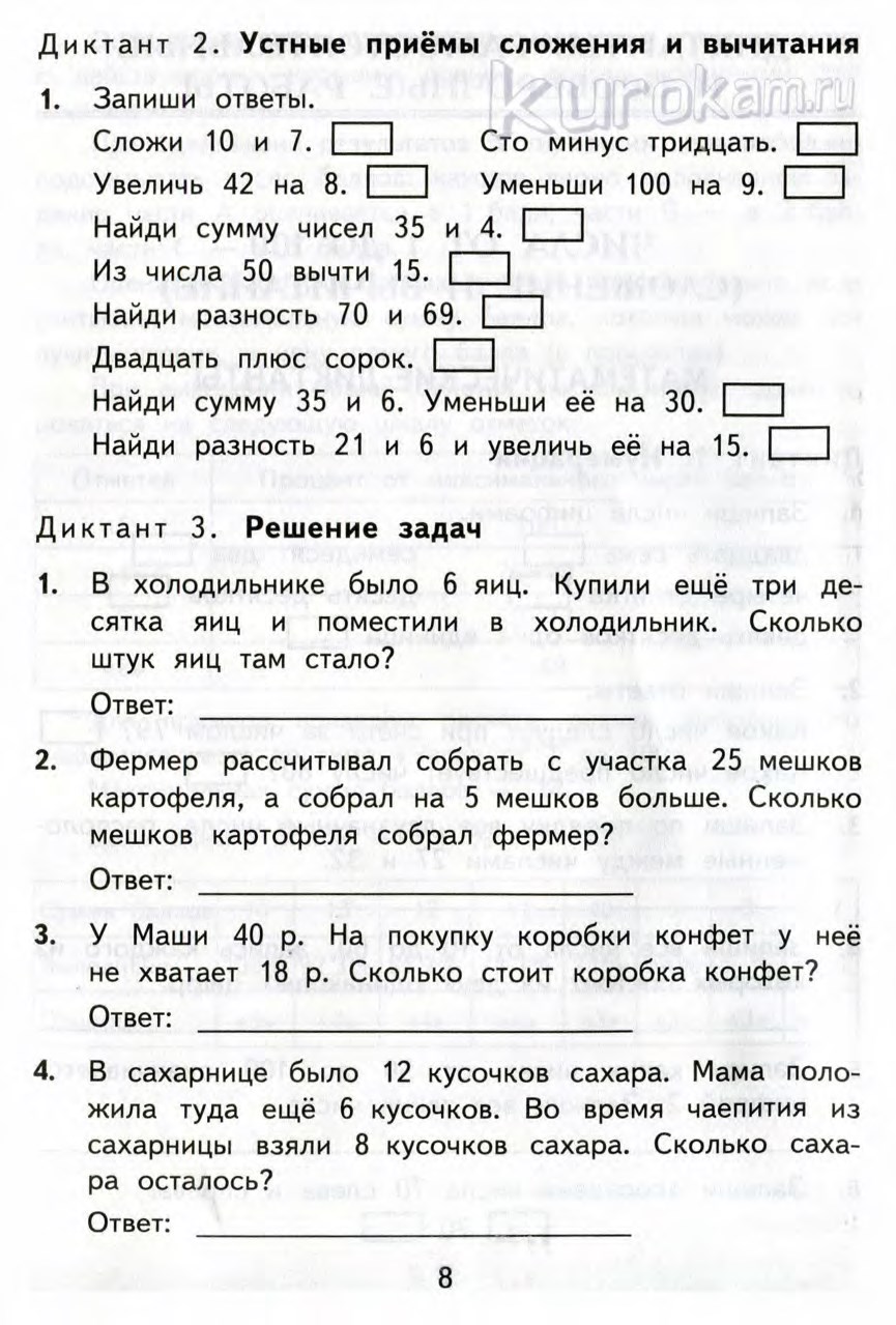 КИМы по математике 3 класс (ФГОС) формат PDF