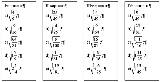 Урок на тему Квадратный корень