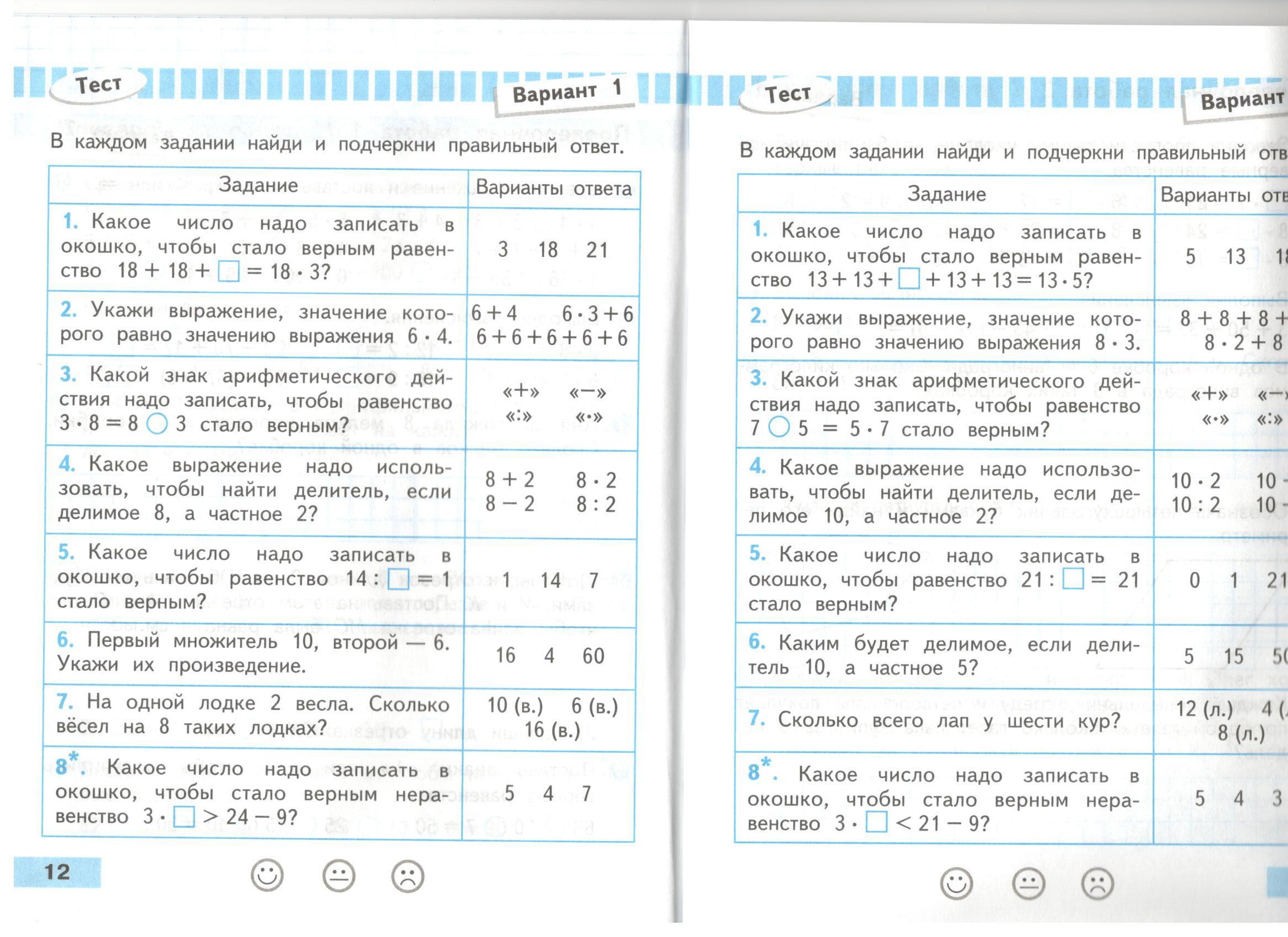 Контрольно-измерительный материал по математике