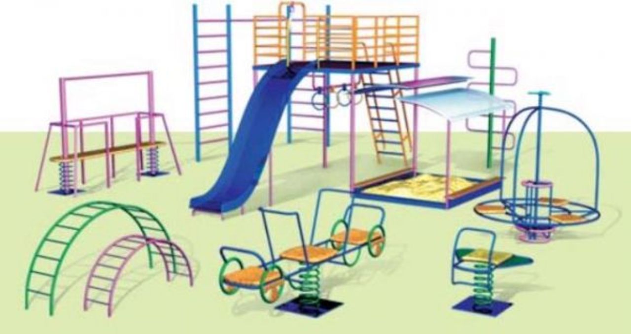Рисунок спортивная детская площадка и новая
