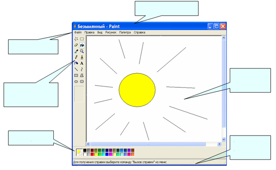 Конспект трех уроков по информатике на тему Интерфейс графического редактор Paint и его инструменты.