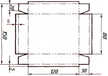 Чертеж коробки из жести