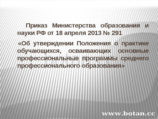 Основные правила проведения практик студентов