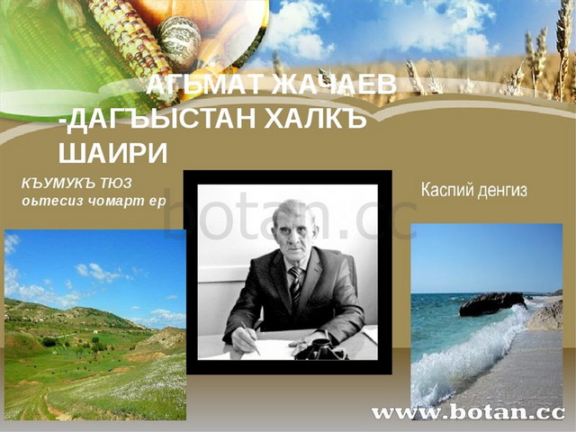 АГЬМАТ ЖАЧАЕВ -ДАГЪЫСТАН ХАЛКЪ ШАИРИ КЪУМУКЪ ТЮЗ оьтесиз чомарт ер
