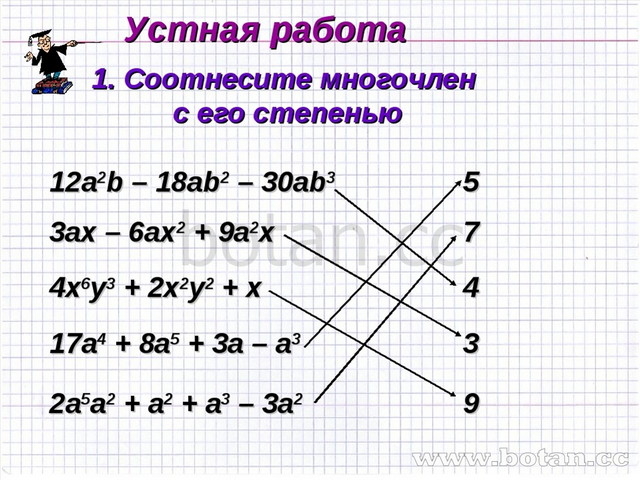 Умножение многочлена на многочлен 7 класс презентация