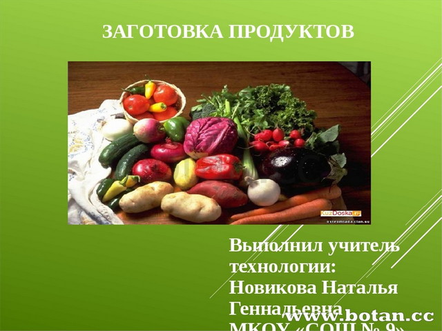 Заготовка продуктов впрок презентация сбо 8 класс