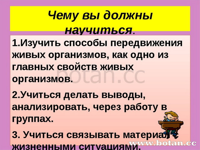 Движение организмов 6 класс презентация