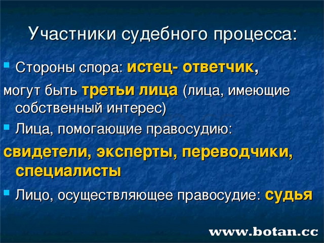 Термин сторона. Участники судебного процесса. Участникисцдебного процесса. Участники судебногопрлцесса. Стороны судебного разбирательства.