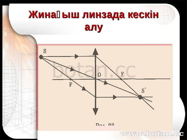 Линзалар линзаның оптикалық күші жұқа линзаның формуласы 8 сынып презентация