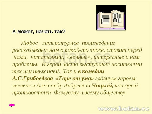 А может, начать так? Любое литературное произведение рассказывает нам о какой...