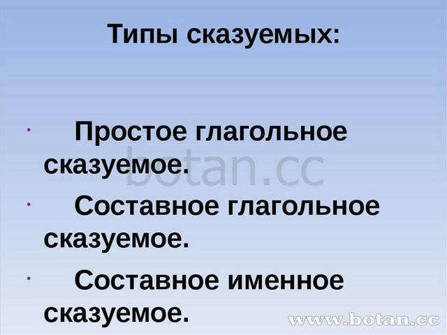 Виды сказуемых повторение 8 класс презентация