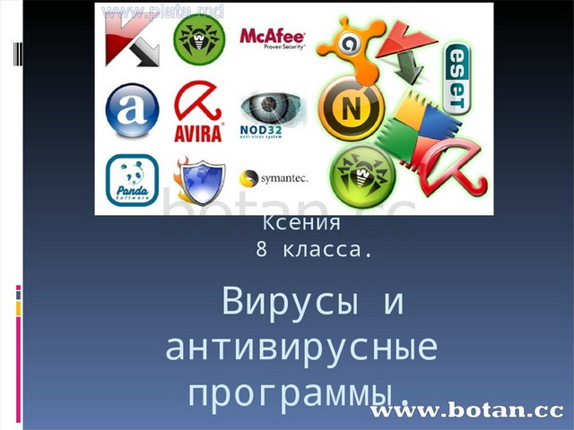 К какому классу программ относятся антивирусные программы avp сканер virex диалог наука