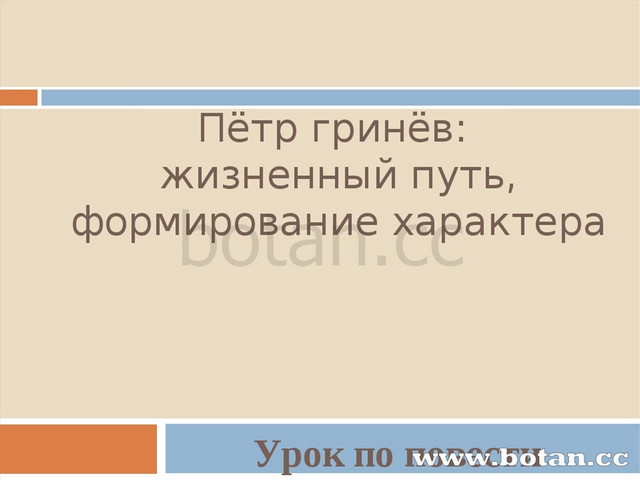 Урок литературы в 8 классе по теме Жизненный путь Петра …