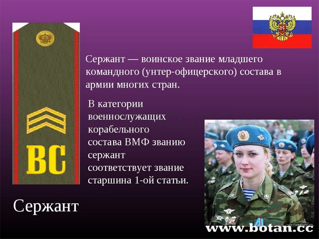 Воинские звания рф презентация