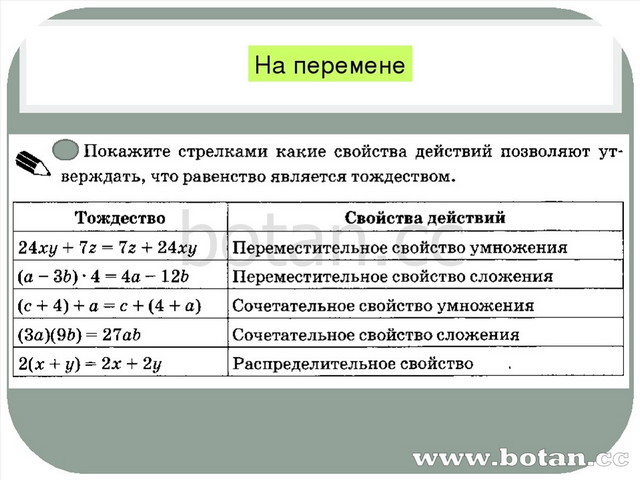 Алгебра 7 тождественные преобразования Алгебра 7 тождественные преобразования